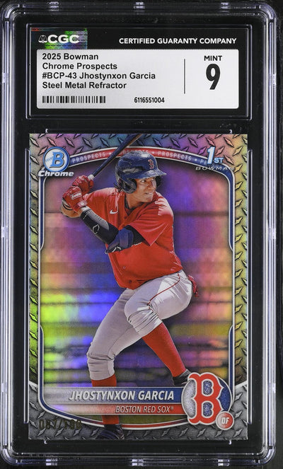 2025 Bowman #BCP-43 Jhostynxon Garcia Chrome Prospects /100 CGC 9