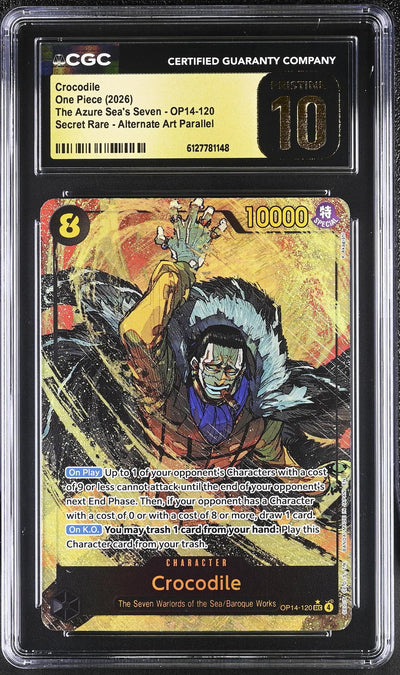 2026 One Piece #OP14-120 Crocodile The Azure Sea's Seven CGC 10