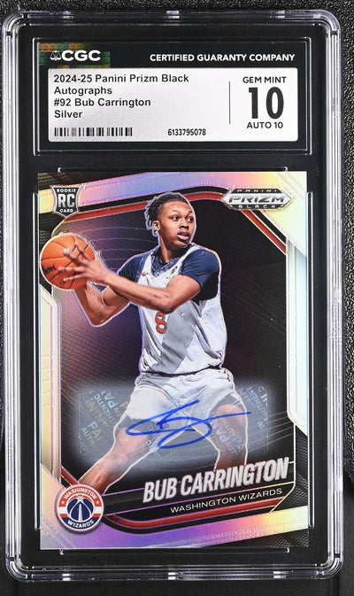 2024 Prizm #92 Bub Carrington Black Autographs Auto CGC 10