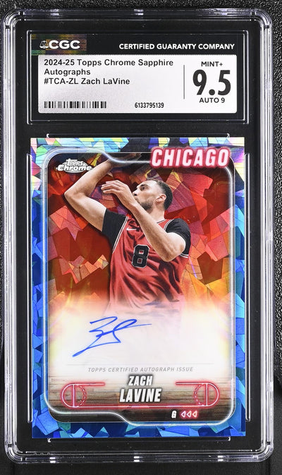 2024 Topps Chrome #TCA-ZL Zach LaVine Sapphire Autographs Auto CGC 9.5