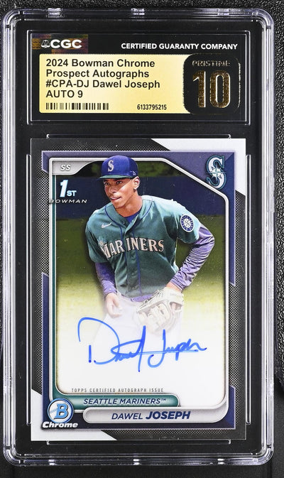 2024 Bowman Chrome #CPA-DJ Dawel Joseph Prospect Autographs Auto CGC 10