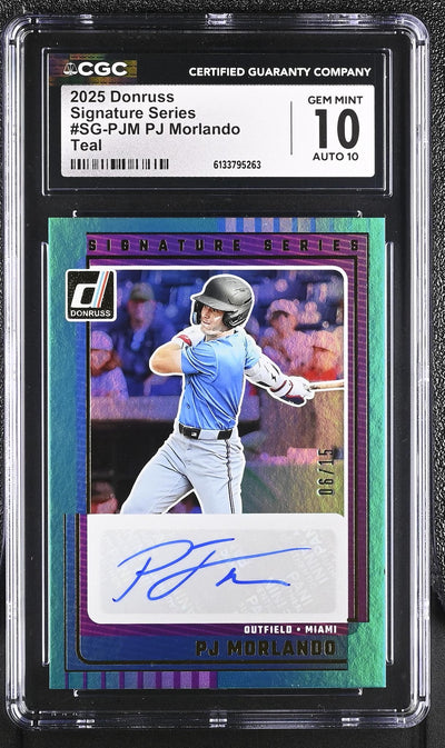 2025 Donruss #SG-PJM PJ Morlando Signature Series /15 CGC 10