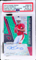 2019 Panini Prizm Sensational Signatures Green Scope Prizm Kyler Murray #2 /75 /41 PSA 10