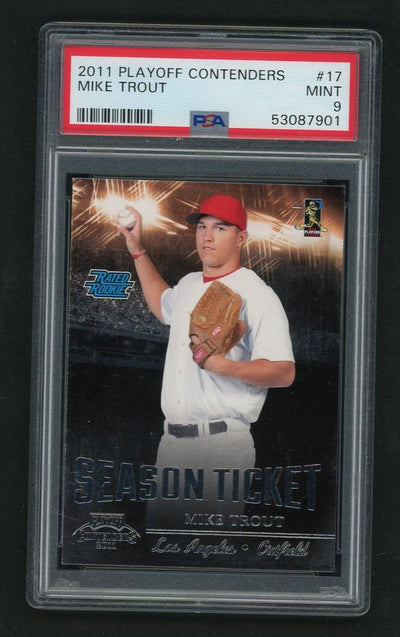 2011 Playoff Contenders Mike Trout #17 PSA 9