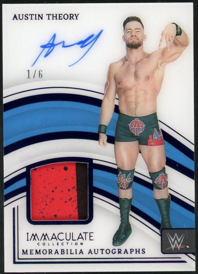 2023 Panini Immaculate Collection WWE Austin Theory Memorabilia Auto Acetate /6