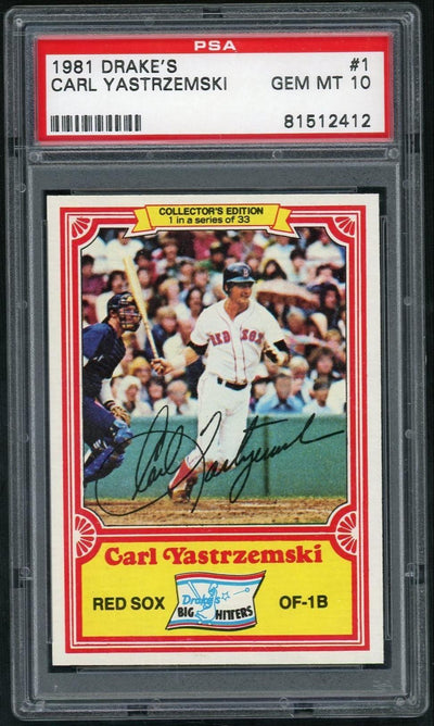 1981 Drake's Carl Yastrzemski #1 PSA 10
