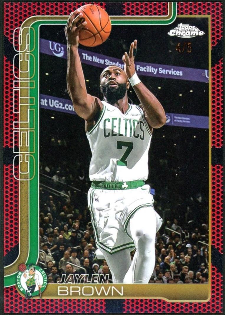 2025-26 Topps Chrome Jaylen Brown Red Basketball Refractor /5