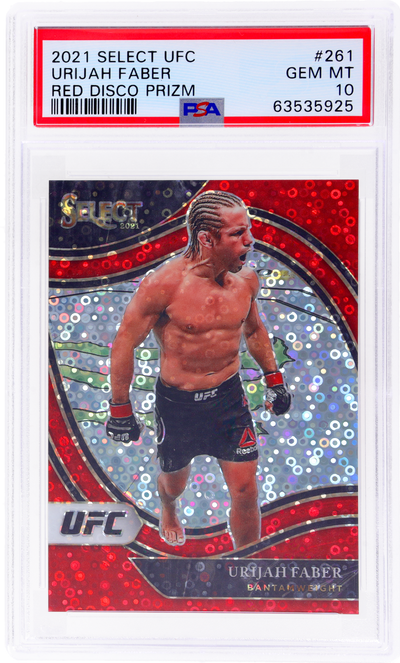 2021 Panini Select UFC Red Disco Prizm Urijah Faber #261 /199 PSA 10