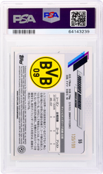 2020 Topps UCL Aqua Refractor Youssoufa Moukoko #55 RC /199 PSA 9