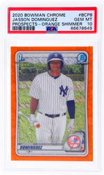 2020 Bowman Chrome Orange Shimmer Jasson Dominguez #BCP8 /25 PSA 10