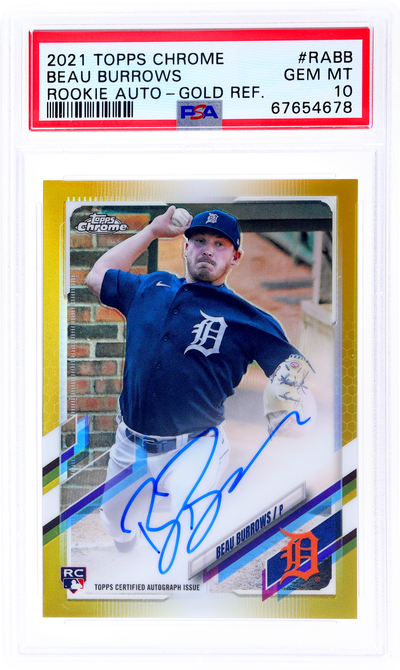 2021 Topps Chrome Gold Refractor Beau Burrows #RA-BB RC Auto /50 PSA 10