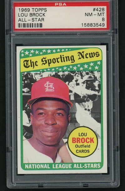 1969 Topps Lou Brock #428 PSA 8