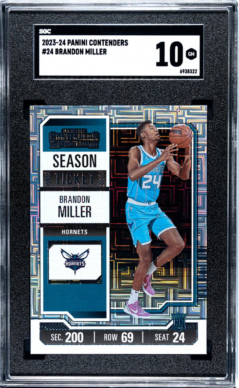 2023 Panini Contenders Brandon Miller #24 RC SGC 10