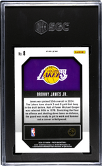 2024-25 Panini Prizm #8 Bronny James Jr. Emergent Silver Prizm SGC 10