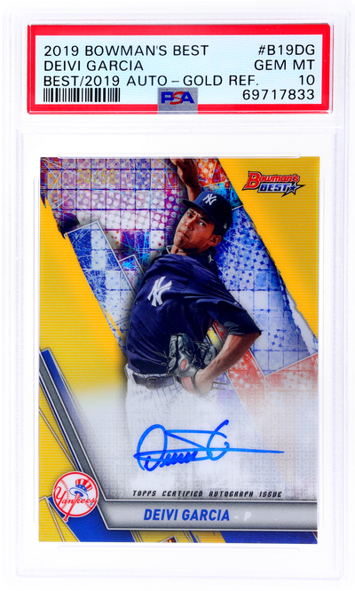 2019 Topps Bowman's Best Gold Refractor Deivi Garcia #B19DG Auto /50 PSA 10