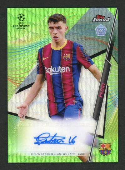 2020 Topps Finest FA-P Pedri Base Card Autograph Rookie /99 FC Barcelona
