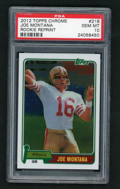 2012 Topps Chrome Rookie Reprint Joe Montana #216 PSA 10