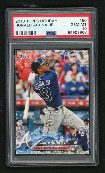 2018 Topps Holiday Ronald Acuna Jr #HMW50 PSA 10