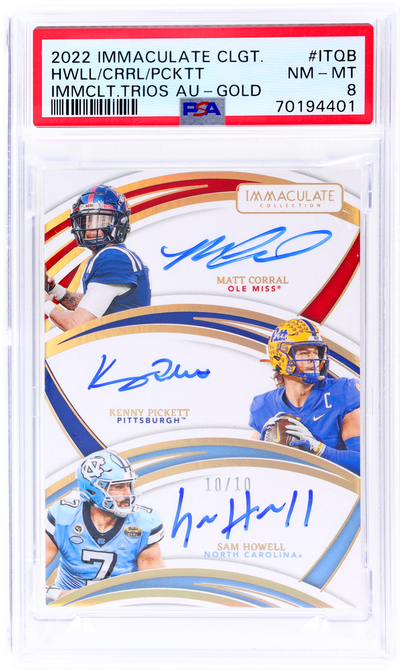 2022 Immaculate Trios Gold Matt Corral #ITQB Auto /10 PSA 8