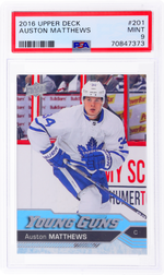 2016 Upper Deck Young Guns Auston Matthews #201 PSA 9