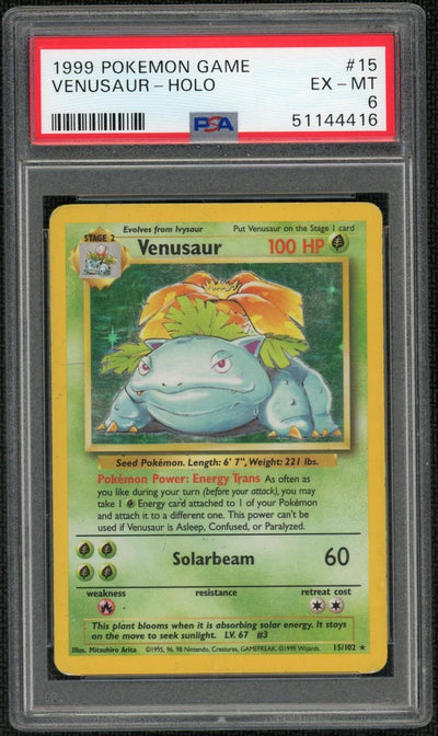 1999 Pokemon Base Set Holo Venusaur #15 PSA 6