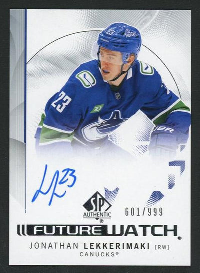 2024 Upper Deck SP Authentic 199 Jonathan Lekkerimaki Future Watch /999 Canucks Auto