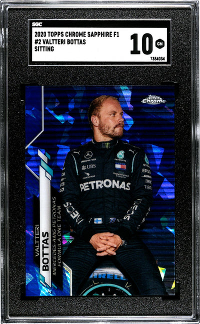 2020 Topps Chrome #2 Valtteri Bottas Sapphire F1 SGC 10