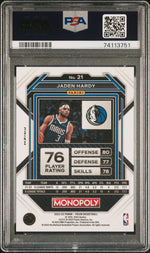 2022 Panini Prizm Monopoly Go Space Jaden Hardy #21 RC PSA 9