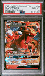 2017 Burning Shadows English Charizard Gx #20 PSA 10