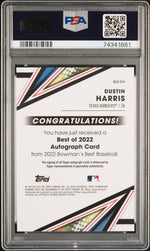 2022 Bowman's Best Best of 2022 Dustin Harris #B22DH Auto PSA 10