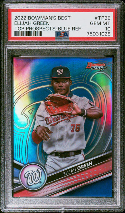 2022 Bowman's Best Top Prospects Blue Refractor Elijah Green #TP29 /150 PSA 10