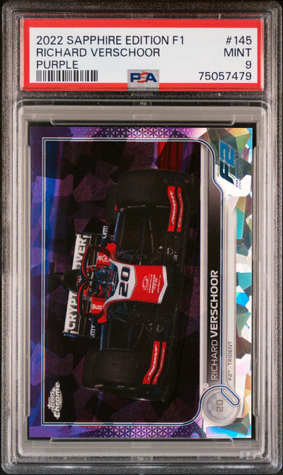 2022 Topps Chrome Formula 1 Sapphire Edition Purple Richard Verschoor #145 /10 PSA 9