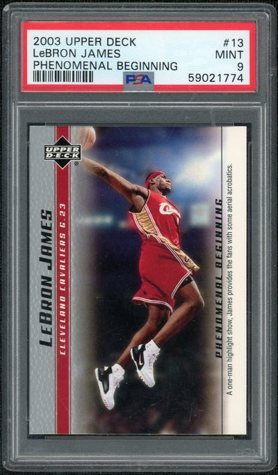 2003 Upper Deck Phenomenal Beginnings LeBron James #13 PSA 9