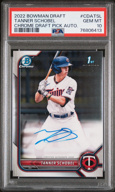 2022 Bowman Draft Chrome Tanner Schobel #CDA-TSL Auto PSA 10