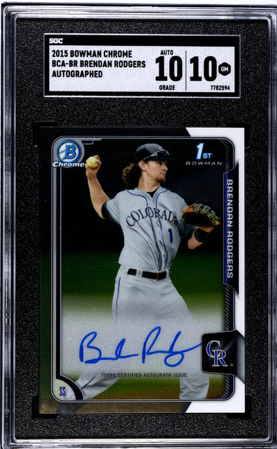 2015 Bowman Chrome Brendan Rodgers #BCA-BR Auto SGC 10 Auto 10