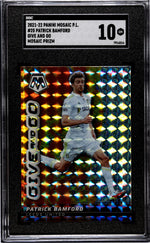 2021-22 Panini Mosaic Premier League #25 Patrick Bamford Give And Go Mosaic Prizm SGC 10