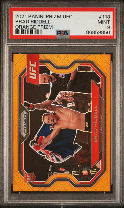 2021 Panini Prizm Orange Brad Riddell #118 RC PSA 9
