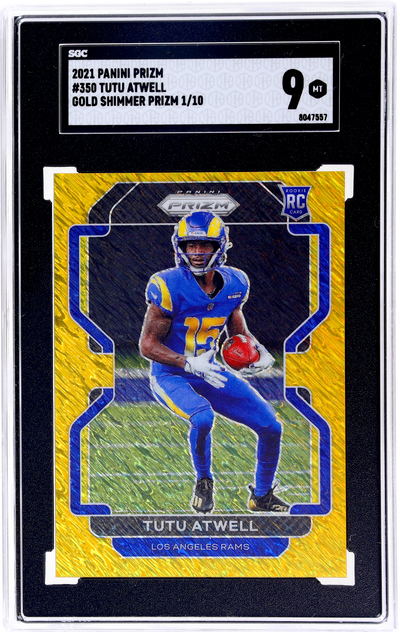 2021 Panini Prizm Gold Shimmer Tutu Atwell #350 1/10 SGC 9 RC