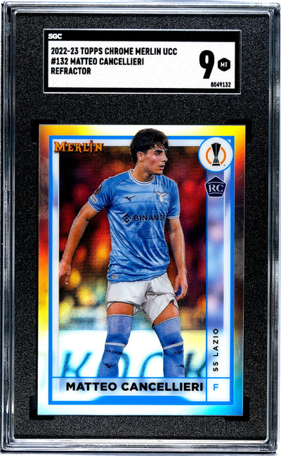 2022-23 Topps Chrome Merlin Matteo Cancellieri #132 RC Refractor SGC 9