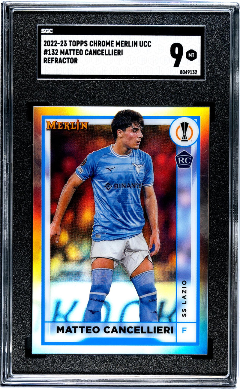 2022-23 Topps Chrome Merlin Matteo Cancellieri #132 RC Refractor SGC 9