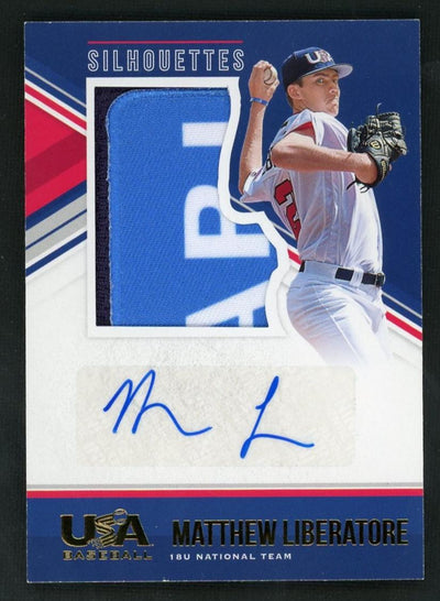 2018 Panini USA Baseball 40 Matthew Liberatore Silhouettes 18U National Team Auto