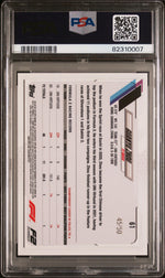 2021 Topps Chrome Formula 1 Gold Wave Refractor Zhou Guanyu #61 /50 PSA 10