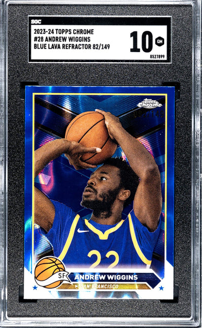 2023 Topps Chrome Blue Lava Refractor Andrew Wiggins #28 /149 SGC 10