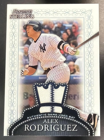 2005 Bowman Sterling Alex Rodriguez Game Used Bat MEM Yankees