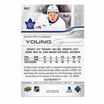 2025 Upper Deck Series 2 Easton Cowan #462 Young Guns Outburst Silver Rookie RC