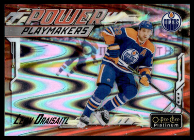 2024 O-Pee-Chee Platinum PM-14 Leon Draisaitl Power Playmakers Orange /15 Oilers
