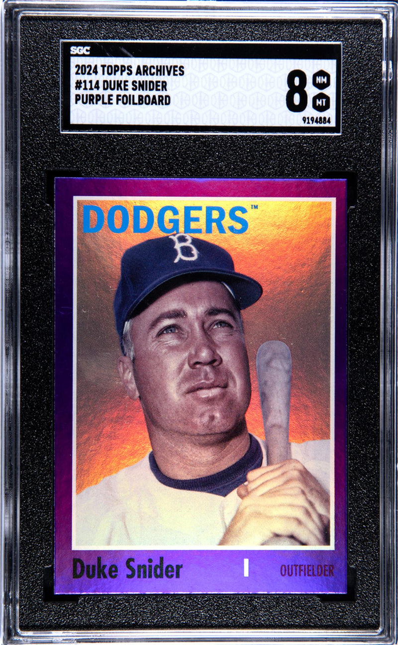 2024 Topps Archives Purple Foilboard Duke Snider #114 SGC 8