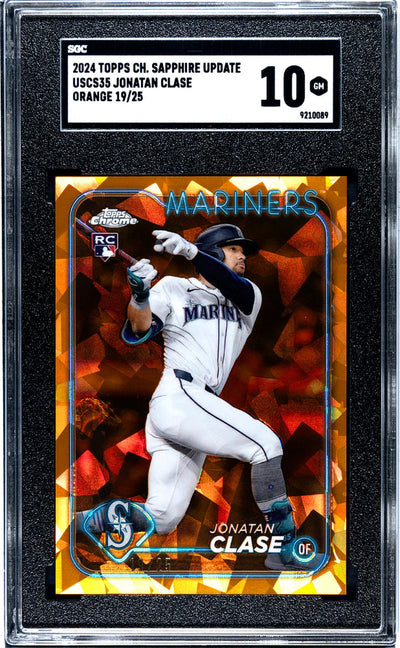 2024 Topps Chrome Sapphire Orange Jonatan Clase #USCS35 RC /25 SGC 10
