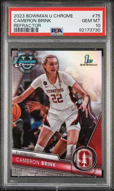 2023 Bowman University Chrome Refractor Cameron Brink #75 PSA 10
