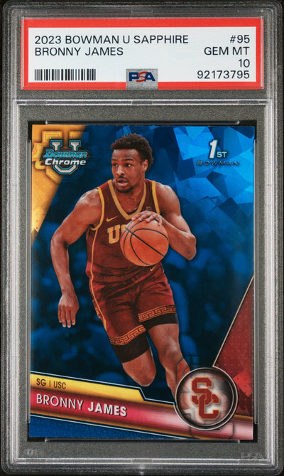 2023 Bowman Chrome University Sapphire Bronny James Jr. #95 PSA 10